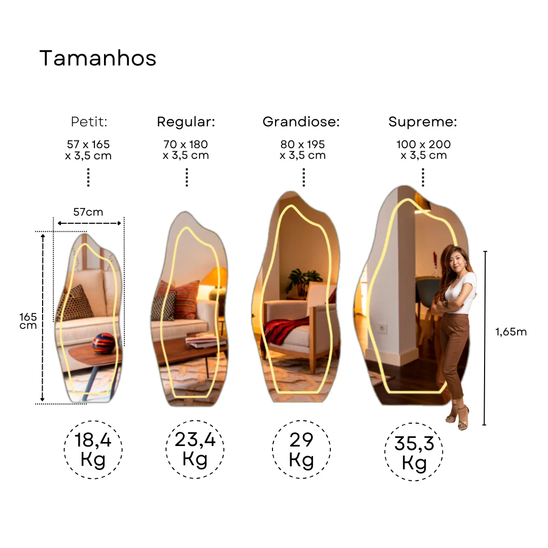 Espelho Orgânico com LED Embutido Aurora Illuminate