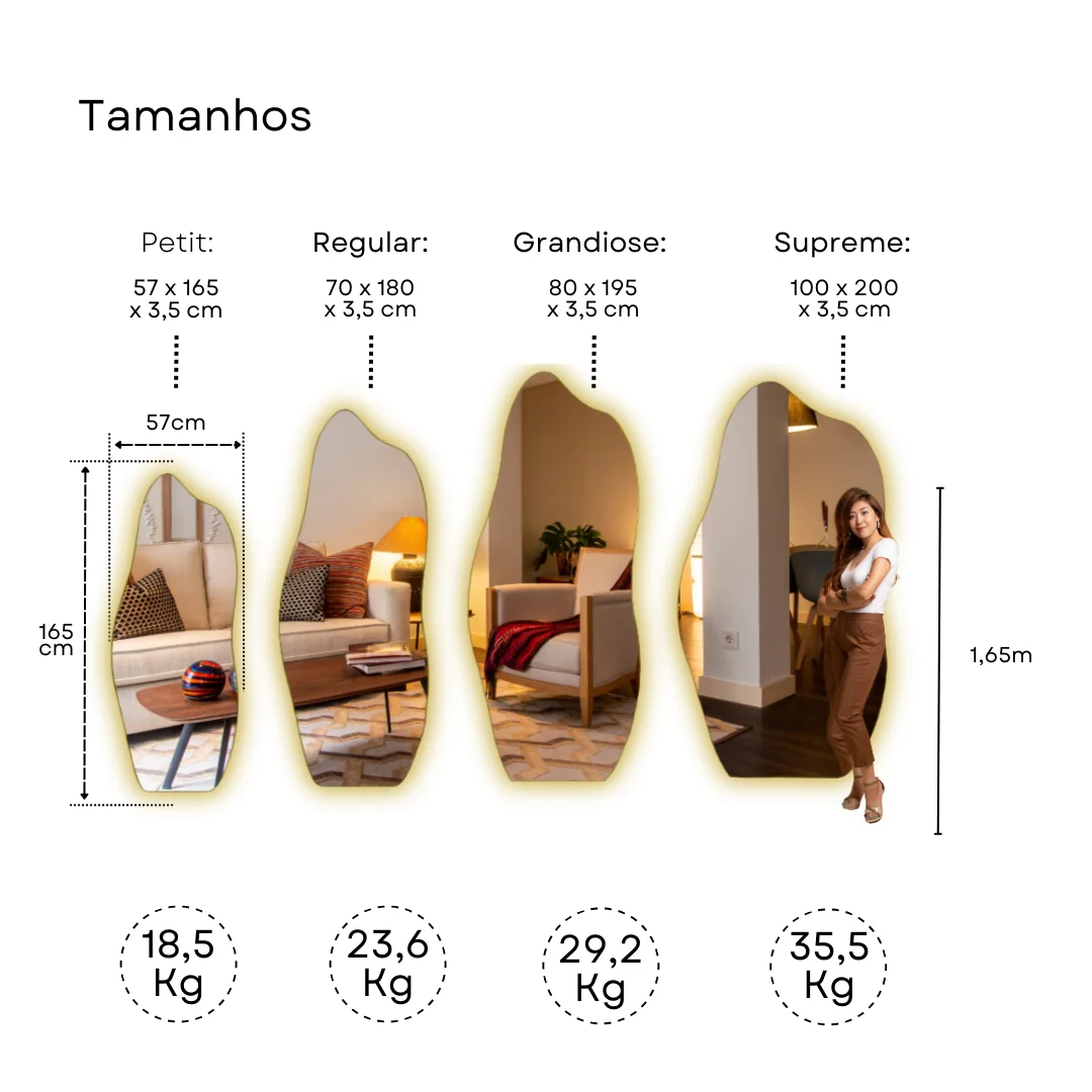 Espelho Orgânico com LED Indireto Aurora Illuminate