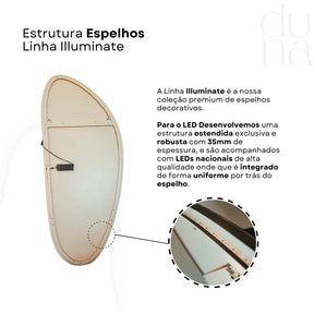 Espelho LED Indireto Orgânico Akira Illuminate